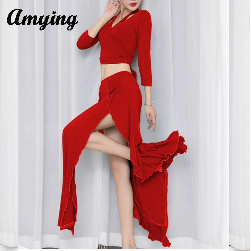 New Women Belly Dance Set Long Sleeve Top+Split Skirt Elegant Stage Performance Competition Costume Dance Practice Clothing
New Women Belly Dance Set Long Sleeve Top+Split Skirt Elegant Stage Performance Competition Costume Dance Practice Clothing