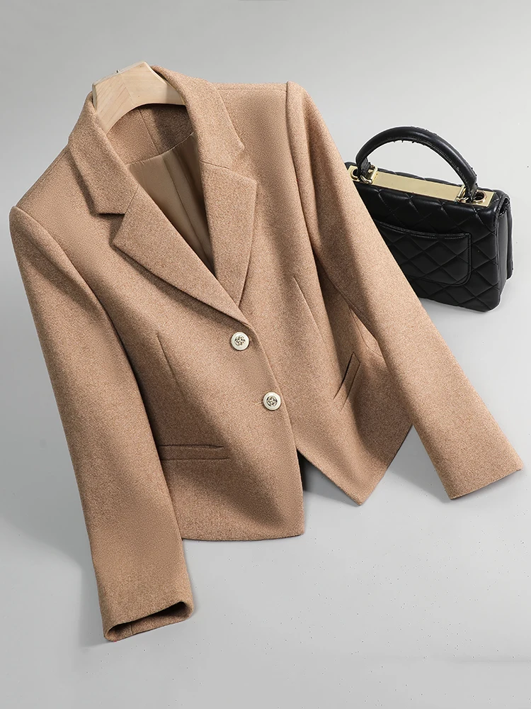 Elegant Short Woolen Suit Jacket for Women Commute Friendly Minimalist Style Regular Fit Long Sleeve Pure Color Button up
Elegant Short Woolen Suit Jacket for Women Commute Friendly Minimalist Style Regular Fit Long Sleeve Pure Color Button up