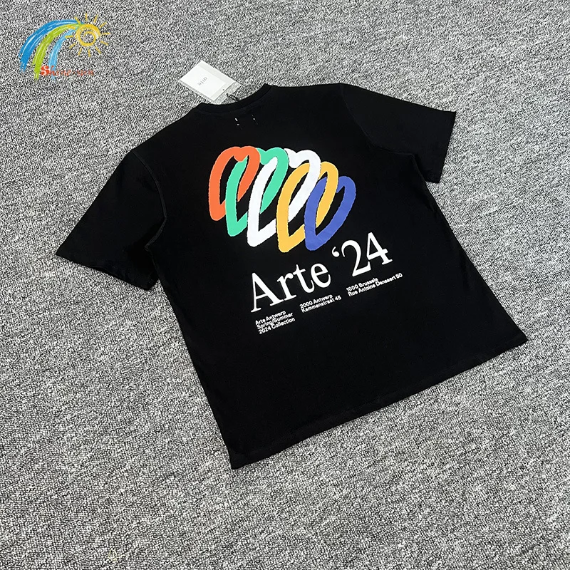 2025 Summer Multi Color Heart Print ARte T Shirt High Quality Cotton Loose Black T-Shirt Men Women Casual Fashion Tee With Tag
2025 Summer Multi Color Heart Print ARte T Shirt High Quality Cotton Loose Black T-Shirt Men Women Casual Fashion Tee With Tag