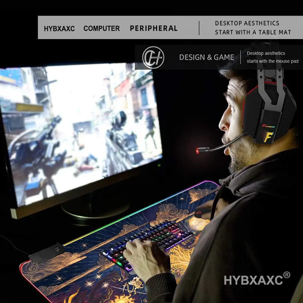 HYBXAXC Mouse Pad RGB Gaming Mouse Pad Desk Mat HD Gamer Large LED Light XXL Star Dragon Mystical Design Rubber RGB Mouse Pad
HYBXAXC Mouse Pad RGB Gaming Mouse Pad Desk Mat HD Gamer Large LED Light XXL Star Dragon Mystical Design Rubber RGB Mouse Pad