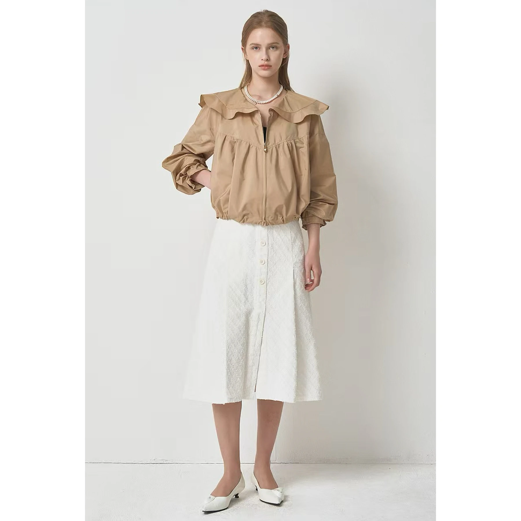 Fashionable Korean Style A-Line Midi Skirt Lemon Cheese Single Button Spring Elegance High Waist Half Body Skirt for Women
Fashionable Korean Style A-Line Midi Skirt Lemon Cheese Single Button Spring Elegance High Waist Half Body Skirt for Women