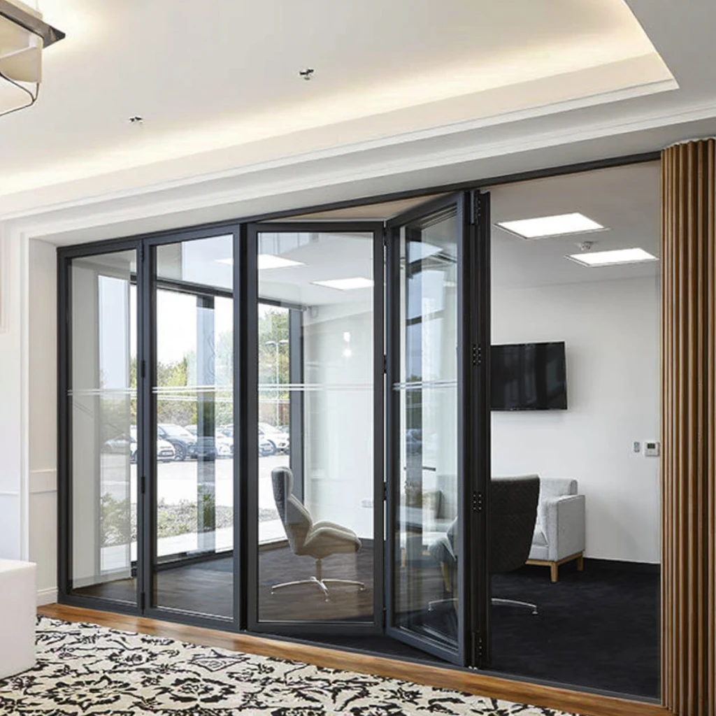 Custom Modern Hurricane Impact Soundproof Double Tempered Glass Aluminum Alloy Exterior Bi-Fold Doors For Courtyard Hotel Hospit
Custom Modern Hurricane Impact Soundproof Double Tempered Glass Aluminum Alloy Exterior Bi-Fold Doors For Courtyard Hotel Hospit