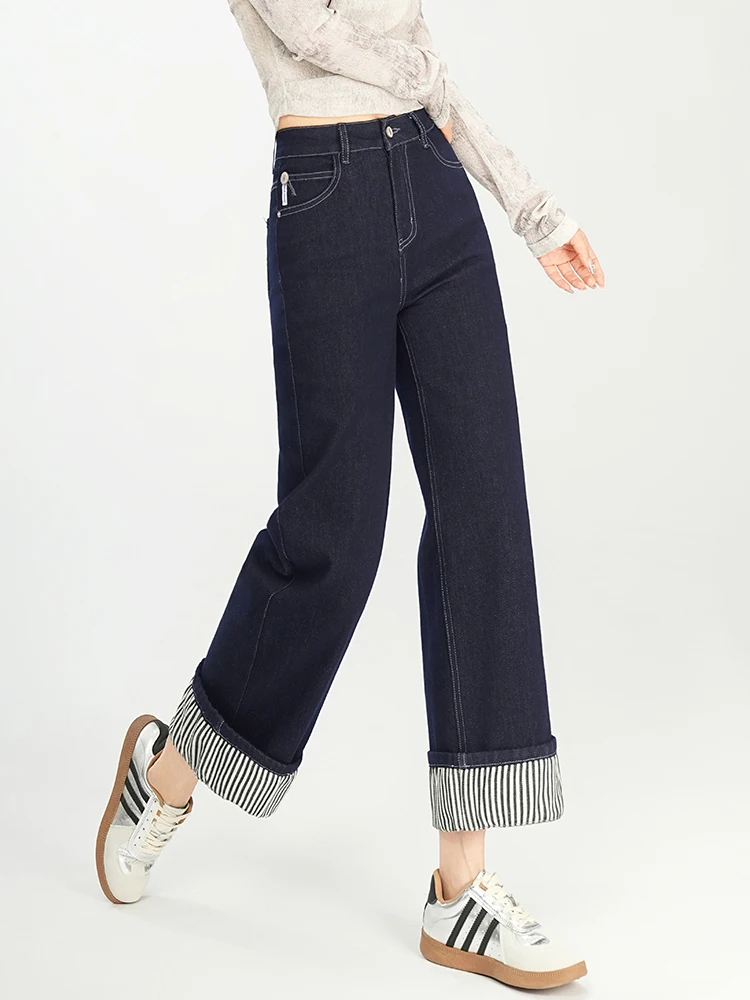 High Waist Straight Leg Skinny Denim Jeans Women's Spring Autumn Nine Points Wide Leg Pants Commute Style Cotton Polyester Blend
High Waist Straight Leg Skinny Denim Jeans Women's Spring Autumn Nine Points Wide Leg Pants Commute Style Cotton Polyester Blend