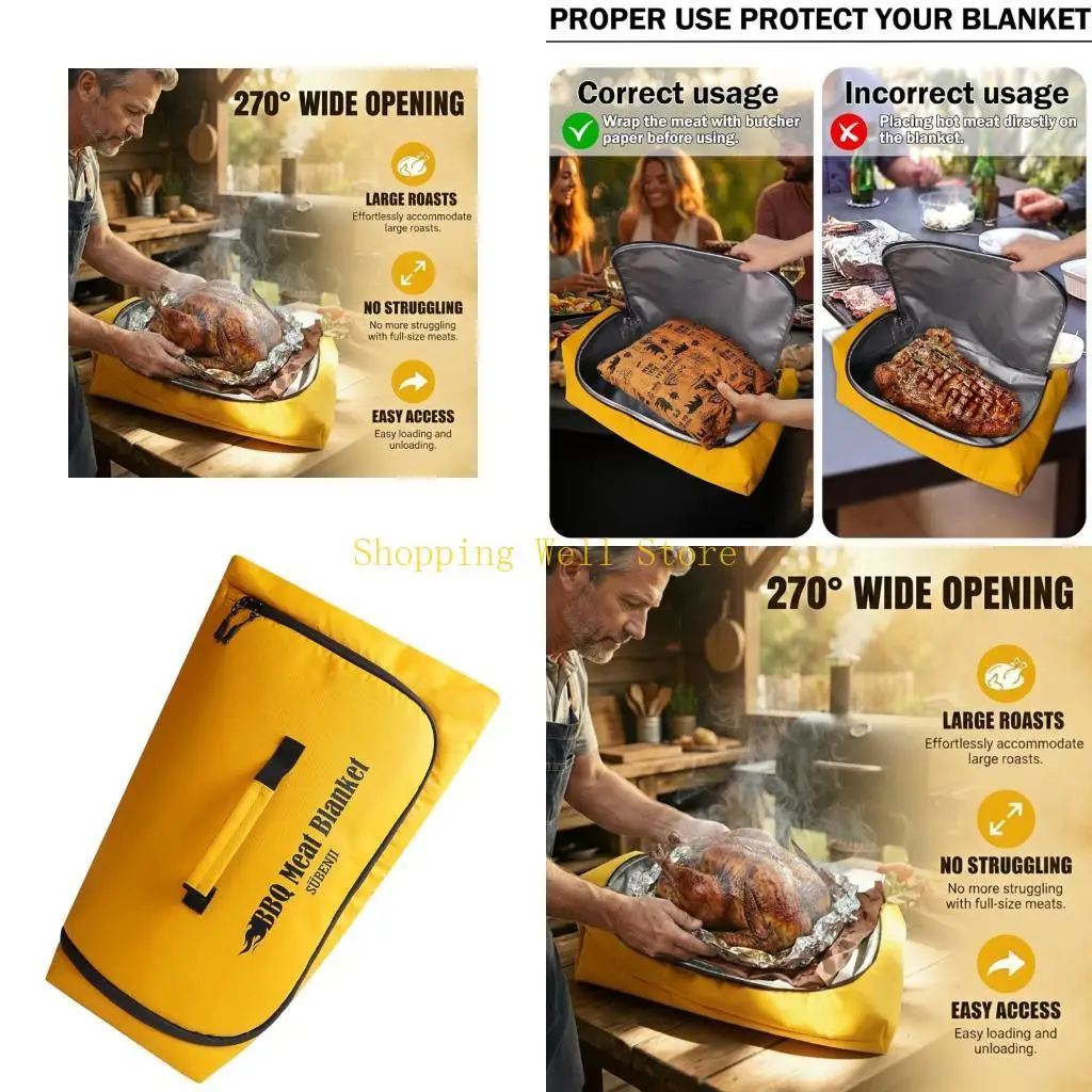 KX4B Large Size BBQ Resting Bag With 270 Degree Opening For Whole Briskets
KX4B Large Size BBQ Resting Bag With 270 Degree Opening For Whole Briskets