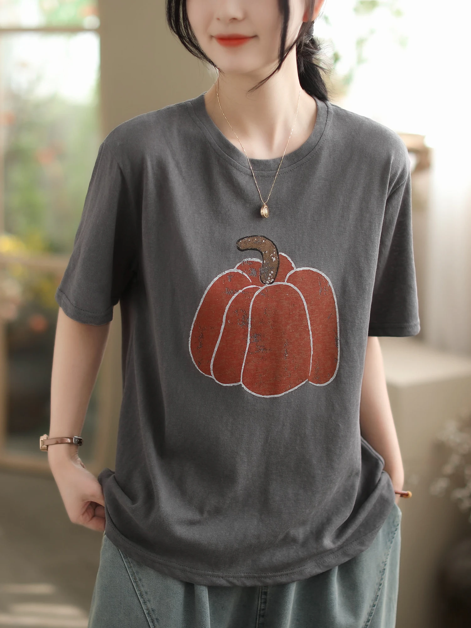 Футболка Kyu Snowflake из хлопка и льна, круглая горловина, без принта, женская, свободного кроя, летняя, повседневная, для работы, с художественным узором
Футболка Kyu Snowflake из хлопка и льна, круглая горловина, без принта, женская, свободного кроя, летняя, повседневная, для работы, с художественным узором