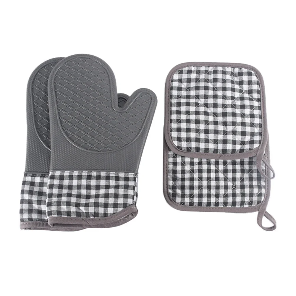 X Oven Mitts Cotton Lining Silicone Gloves Anti Slip Silicon Strips Easy To Clean Grey And Black Heat Protection
X Oven Mitts Cotton Lining Silicone Gloves Anti Slip Silicon Strips Easy To Clean Grey And Black Heat Protection