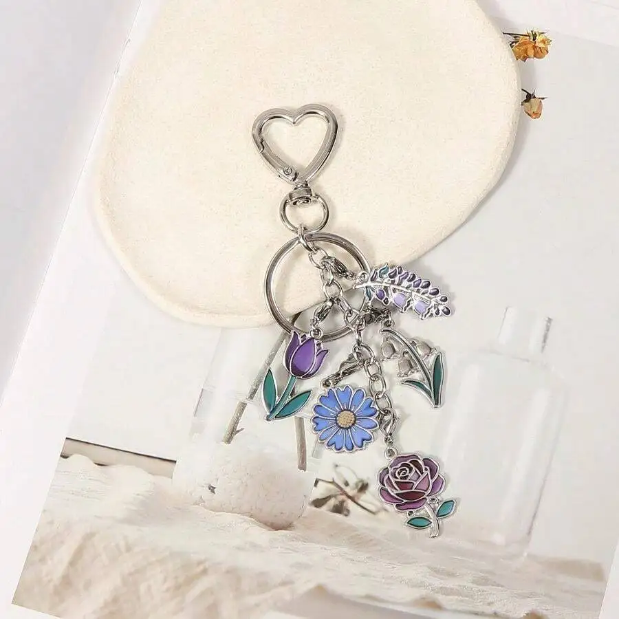 Floral Enamel Keychain For Women Handbag Backpack Charm Heart Shape
Floral Enamel Keychain For Women Handbag Backpack Charm Heart Shape