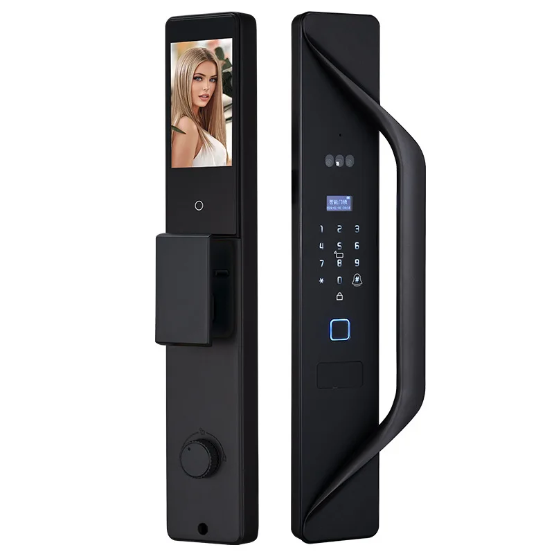 18 Languages Smart Lock Fingerprint Lock Graffiti Visual Intercom 3D Facial Recognition Automatic Electronic Lock