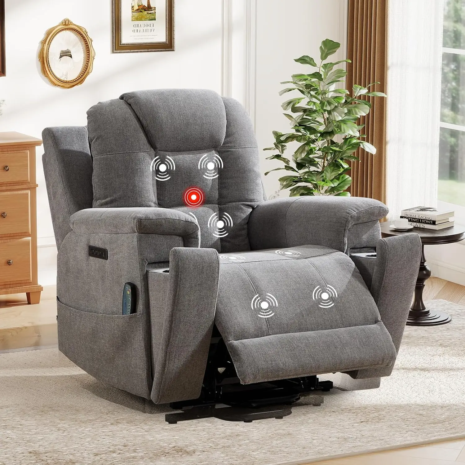 3-Motor Power Lift Recliner Chair for Elderly - Full Body Massage & Heat, Lay Flat Recliner with Adjustable Backrest, Hidden Cup
3-Motor Power Lift Recliner Chair for Elderly - Full Body Massage & Heat, Lay Flat Recliner with Adjustable Backrest, Hidden Cup