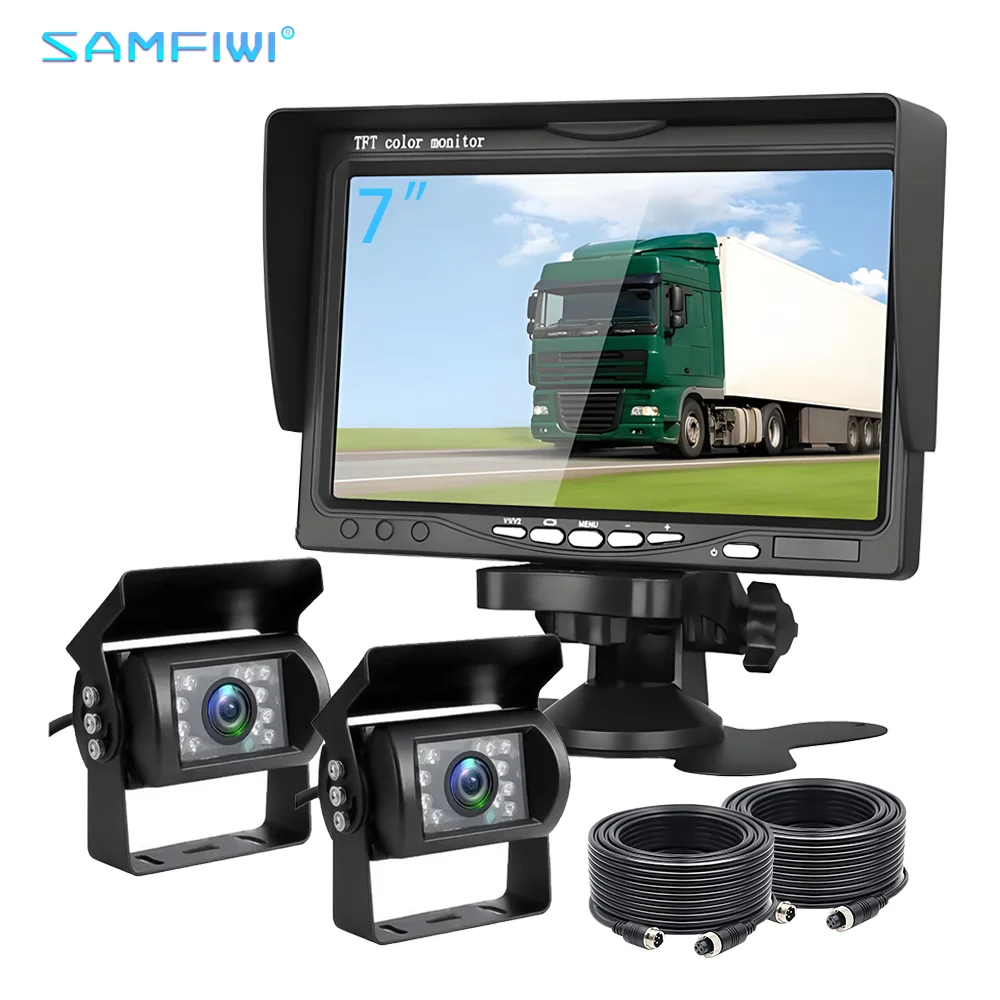 7 Inch LCD TFT Parking Monitor 4 Pin Connector 2 Video Inputs DC 12-24V Waterproof Camera for Car Trucks Bus Rear View System
7 Inch LCD TFT Parking Monitor 4 Pin Connector 2 Video Inputs DC 12-24V Waterproof Camera for Car Trucks Bus Rear View System