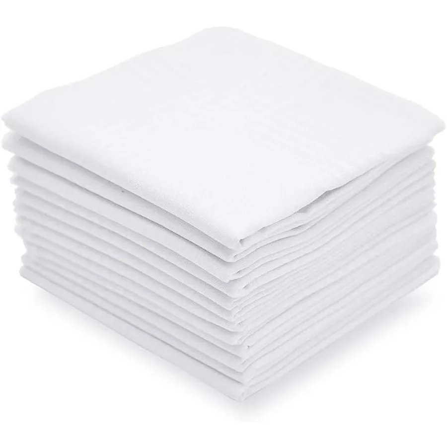 Men's Handkerchiefs,100% Soft Cotton,White Classic Hankie Pack of 12, White
Men's Handkerchiefs,100% Soft Cotton,White Classic Hankie Pack of 12, White
