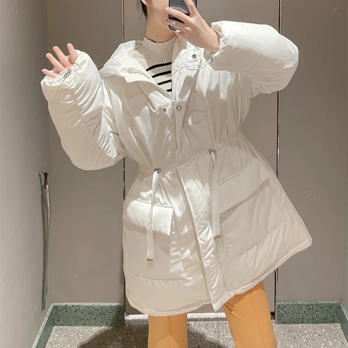 Autumn Winter Thickened Bread down Jacket Pure Color Drawstring Waist Hooded Commuter Style Women's Fashion Warm Long Sleeve
Autumn Winter Thickened Bread down Jacket Pure Color Drawstring Waist Hooded Commuter Style Women's Fashion Warm Long Sleeve