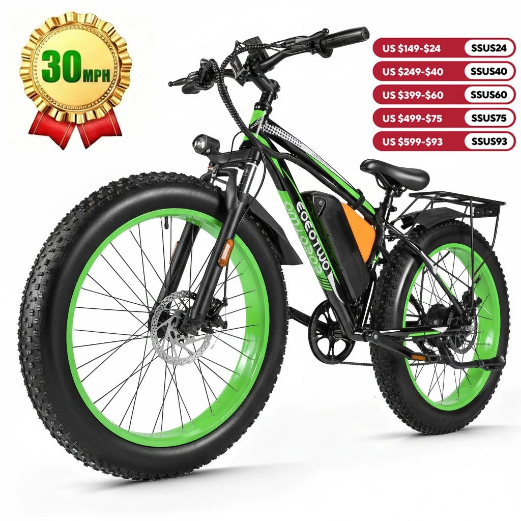 26" Fat Tire Electric Bike for Adults 48V 20Ah Battery 1000W Motor (Peak 1500W) 25-30MPH Fast Mountain Ebike Snow Beach Bicycle
26" Fat Tire Electric Bike for Adults 48V 20Ah Battery 1000W Motor (Peak 1500W) 25-30MPH Fast Mountain Ebike Snow Beach Bicycle