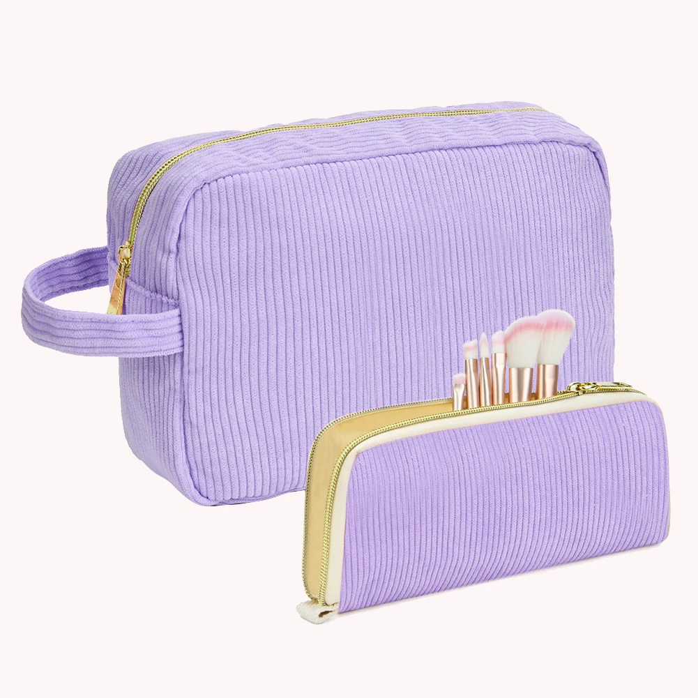 2Pcs Makeup Bag with Zipper Corduroy Cosmetic Pouch Makeup Pouch for Girls Women Moms Gift
2Pcs Makeup Bag with Zipper Corduroy Cosmetic Pouch Makeup Pouch for Girls Women Moms Gift