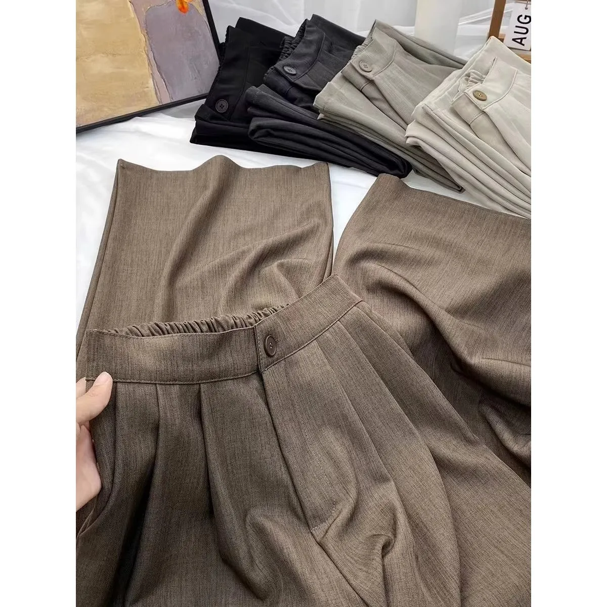 High Waist Wide Leg Men's Suit Pants Summer Casual Straight Leg Long Pants Floor Length Slimming Effect Polyester Fiber
High Waist Wide Leg Men's Suit Pants Summer Casual Straight Leg Long Pants Floor Length Slimming Effect Polyester Fiber