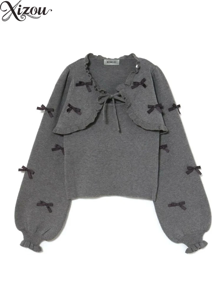 Japanese Shirt Knitted Blouse Waistcoat Sling Two-Piece Set Y2K Korean Bow Lace-Up Hoodie Loose Long Sleeve Spring Autumn
Japanese Shirt Knitted Blouse Waistcoat Sling Two-Piece Set Y2K Korean Bow Lace-Up Hoodie Loose Long Sleeve Spring Autumn 
