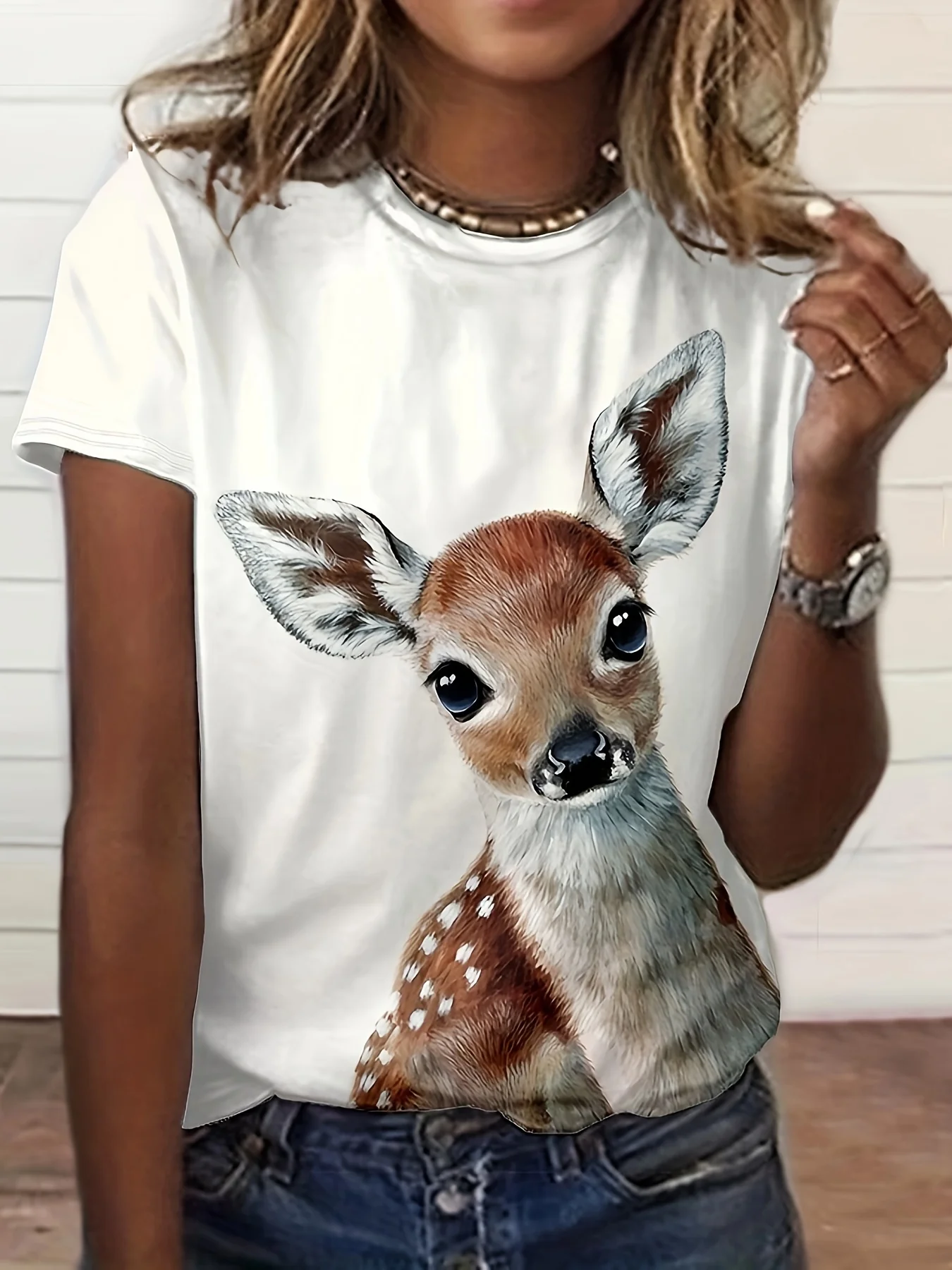 Summer T Shirt Tops Women's Elk Printed Large Size Short Sleeve T Shirt Outdoor Casual Elegant Hundred Short Sleeve Home T Shirt
Summer T Shirt Tops Women's Elk Printed Large Size Short Sleeve T Shirt Outdoor Casual Elegant Hundred Short Sleeve Home T Shirt