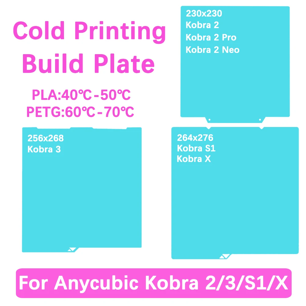 High Viscosity Glacier Cold Printing Plate For Anycubic Kobra 2/Kobra 3 Combo/Kobra S1C/Kobra X Two Sided Printing Build Plate
High Viscosity Glacier Cold Printing Plate For Anycubic Kobra 2/Kobra 3 Combo/Kobra S1C/Kobra X Two Sided Printing Build Plate