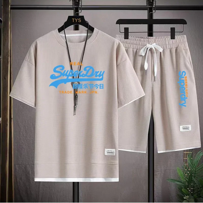 Fashion Korean sportswear T-shirt + shorts men's street casual loose large size suit summer men's quick-drying waffle suit
Fashion Korean sportswear T-shirt + shorts men's street casual loose large size suit summer men's quick-drying waffle suit