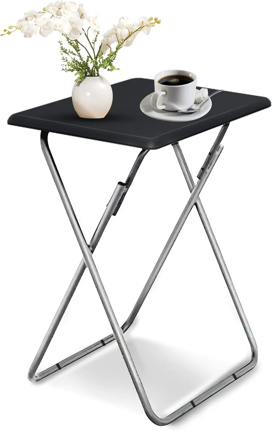 Tray Table TV Dinner Table with Sturdy MDF Top Eating Trays for Living Room with No Assembly Required 15 x 18.9 x 26(Black,1PC)
Tray Table TV Dinner Table with Sturdy MDF Top Eating Trays for Living Room with No Assembly Required 15 x 18.9 x 26(Black,1PC)