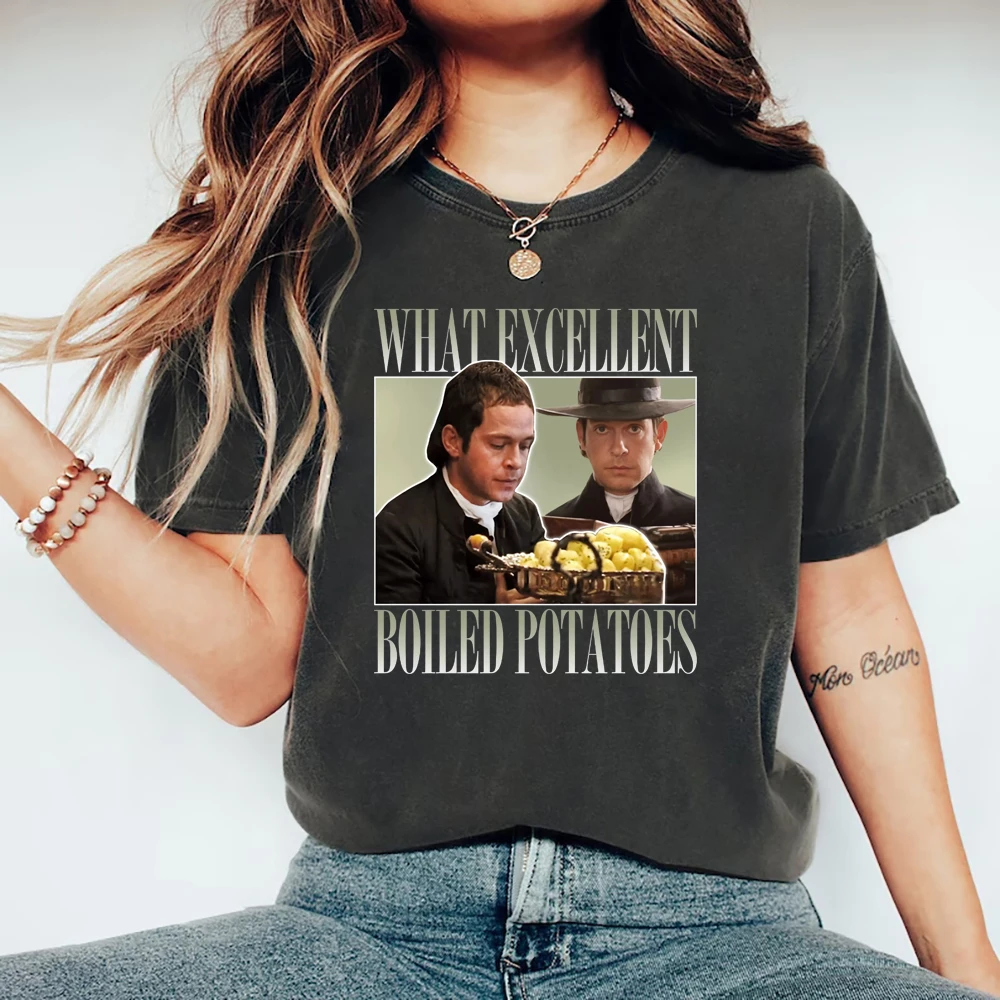 Boiled Potatoes Funny Meme T-Shirt Pride and Prejudice Tee Women T Shirt Fitzwilliam Darcy Shirt Movie Graphic Tee Casual Tops
Boiled Potatoes Funny Meme T-Shirt Pride and Prejudice Tee Women T Shirt Fitzwilliam Darcy Shirt Movie Graphic Tee Casual Tops