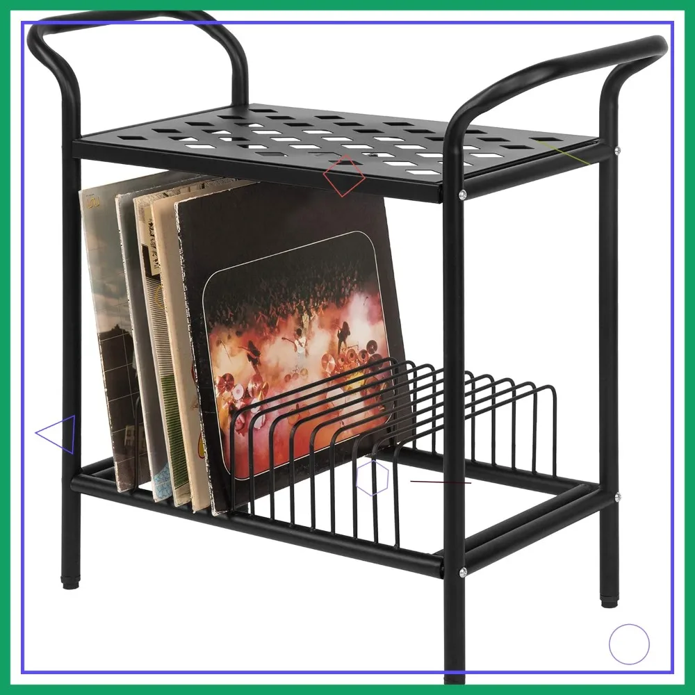 Modern Matte Black Metal Record Player Stand with Vinyl Storage Organizer, 2-Tier Turntable Display Table Rack
Modern Matte Black Metal Record Player Stand with Vinyl Storage Organizer, 2-Tier Turntable Display Table Rack
