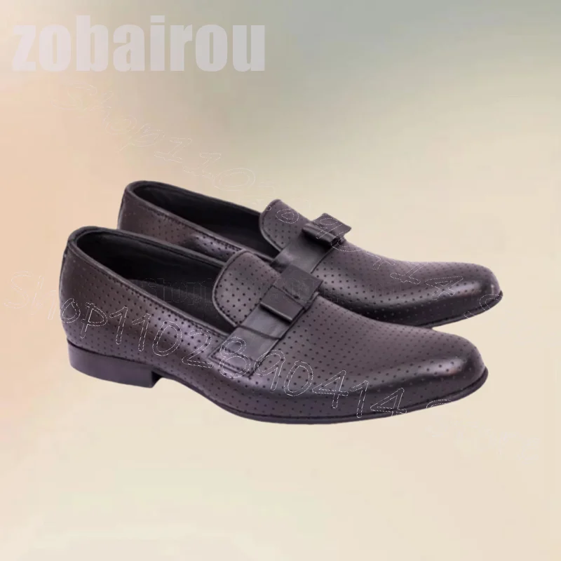Черные дышащие мужские лоферы с бантом, модные туфли без шнуровки, роскошные мужские туфли ручной работы для вечеринок, банкетов и офиса.
Черные дышащие мужские лоферы с бантом, модные туфли без шнуровки, роскошные мужские туфли ручной работы для вечеринок, банкетов и офиса.