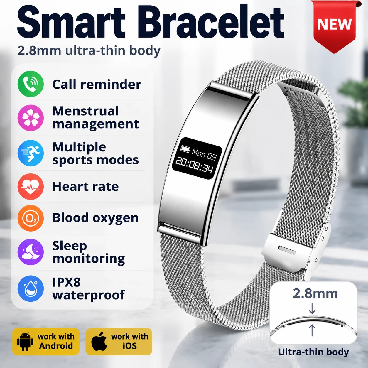 LIGE Smart Bracelet Heart Rate Monitoring Multiple Sports Modes IPX8 Waterproof Call reminder Multifunctional smartwatch for men
LIGE Smart Bracelet Heart Rate Monitoring Multiple Sports Modes IPX8 Waterproof Call reminder Multifunctional smartwatch for men