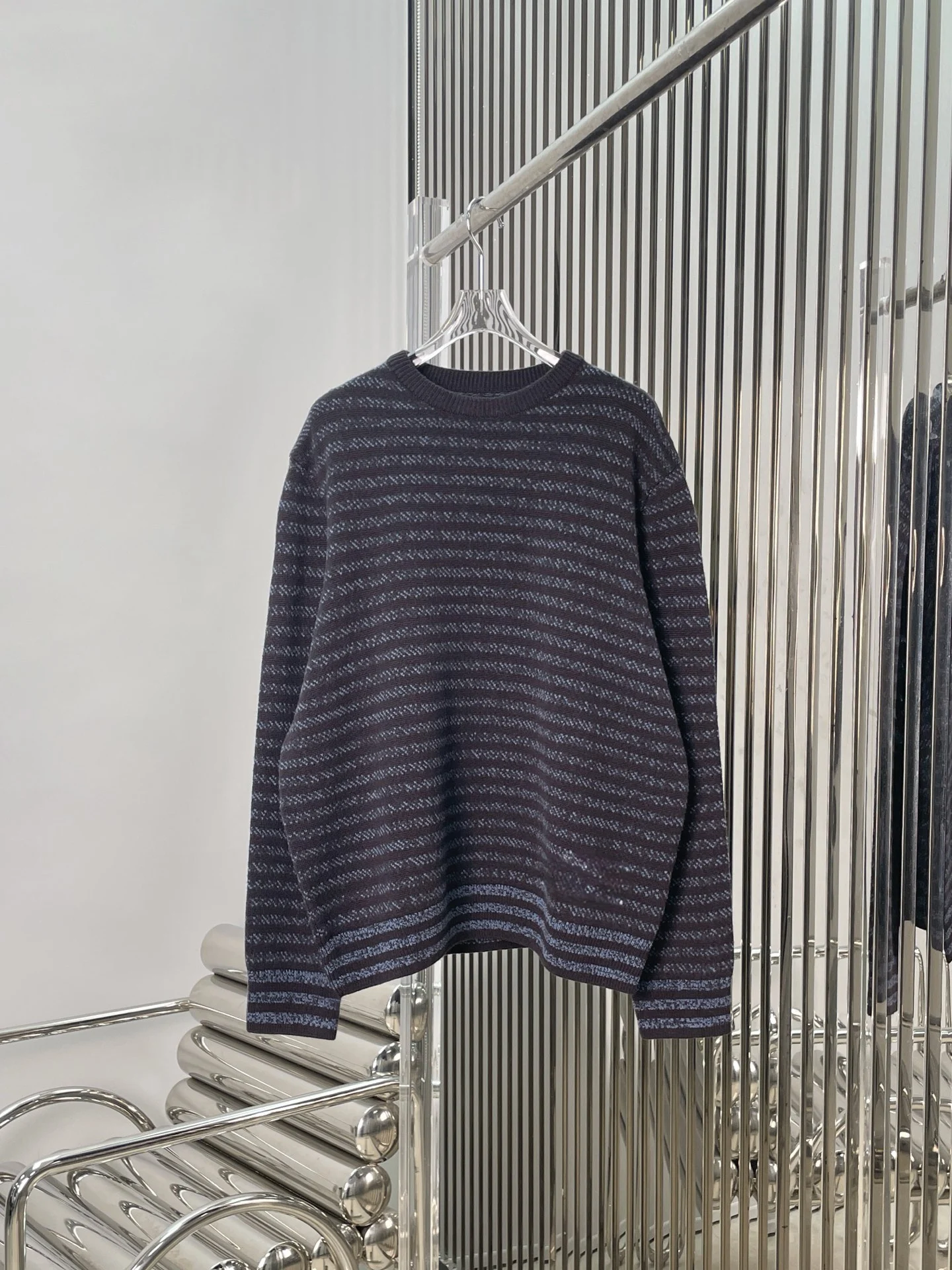 Striped Knitwear Women's round Ne Loose Lazy Sweater Cover up Outerwear Embroidered Logo French Sle Spring Faion
Striped Knitwear Women's round Ne Loose Lazy Sweater Cover up Outerwear Embroidered Logo French Sle Spring Faion