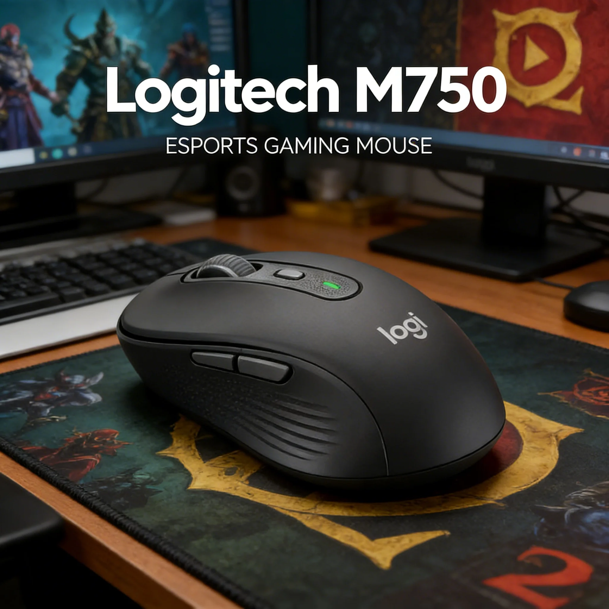 M750 Ergonomic Silent Mouse Wireless Bluetooth 2.4GHz Dual Mode 6-Button Multi-Device Compatible for PC Laptop Mac