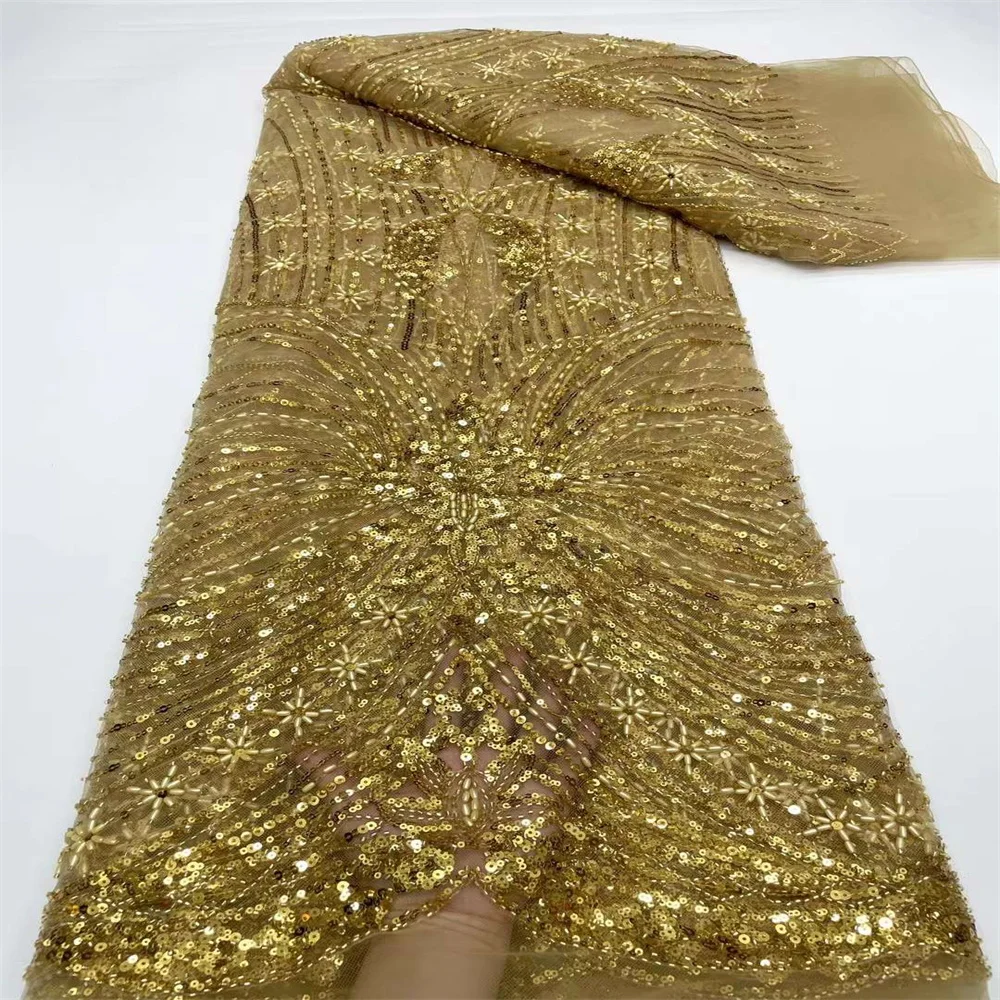 High Quality African Lace Fabric 2024 French Net Sequins Beaded Fabric Sewing Embroidered Lace Tulle Nigerian Lace Fabric 5Yards
High Quality African Lace Fabric 2024 French Net Sequins Beaded Fabric Sewing Embroidered Lace Tulle Nigerian Lace Fabric 5Yards