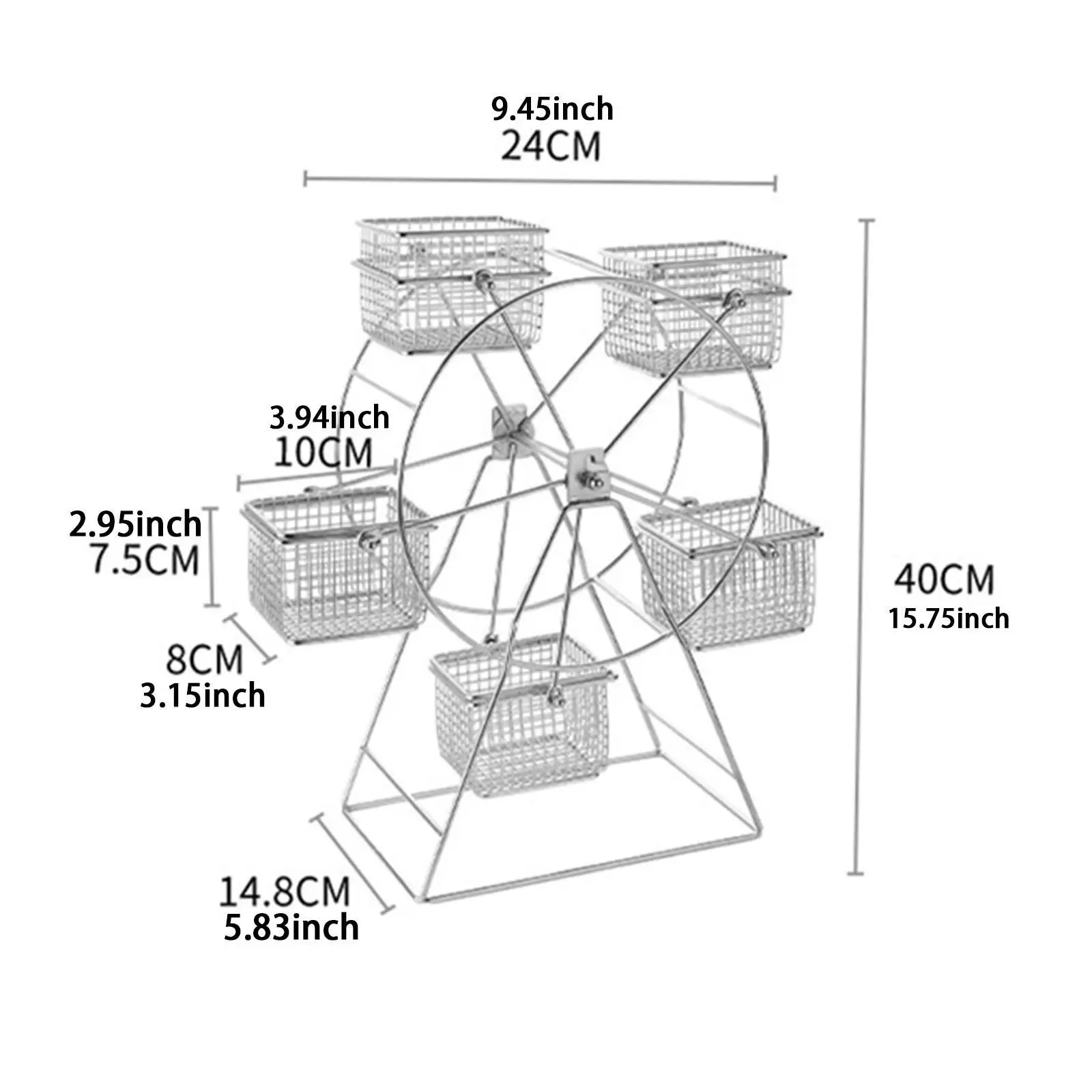 Ferris Wheel Snack Rack Stainless Steel Dessert Buffet Bowls Set for Picnic Camping Dining Table Decoration
Ferris Wheel Snack Rack Stainless Steel Dessert Buffet Bowls Set for Picnic Camping Dining Table Decoration