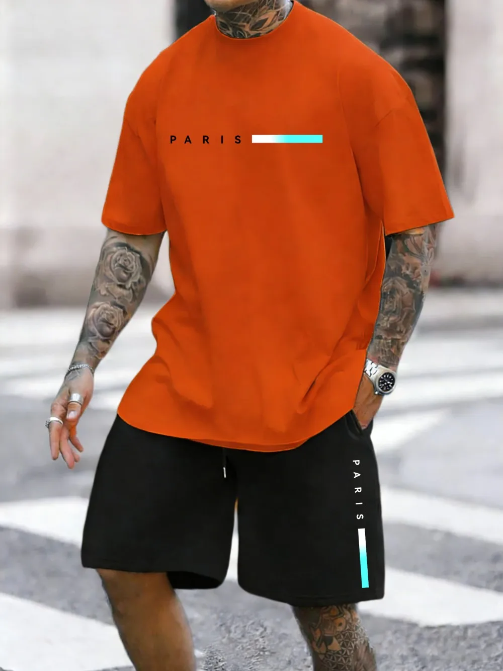 Two Pieces T Shirts Set Paris France Printing Cotton Tops Shorts Mens Oversized Soft O-Neck T-Shirts Pocket High Waisted Pants
Two Pieces T Shirts Set Paris France Printing Cotton Tops Shorts Mens Oversized Soft O-Neck T-Shirts Pocket High Waisted Pants