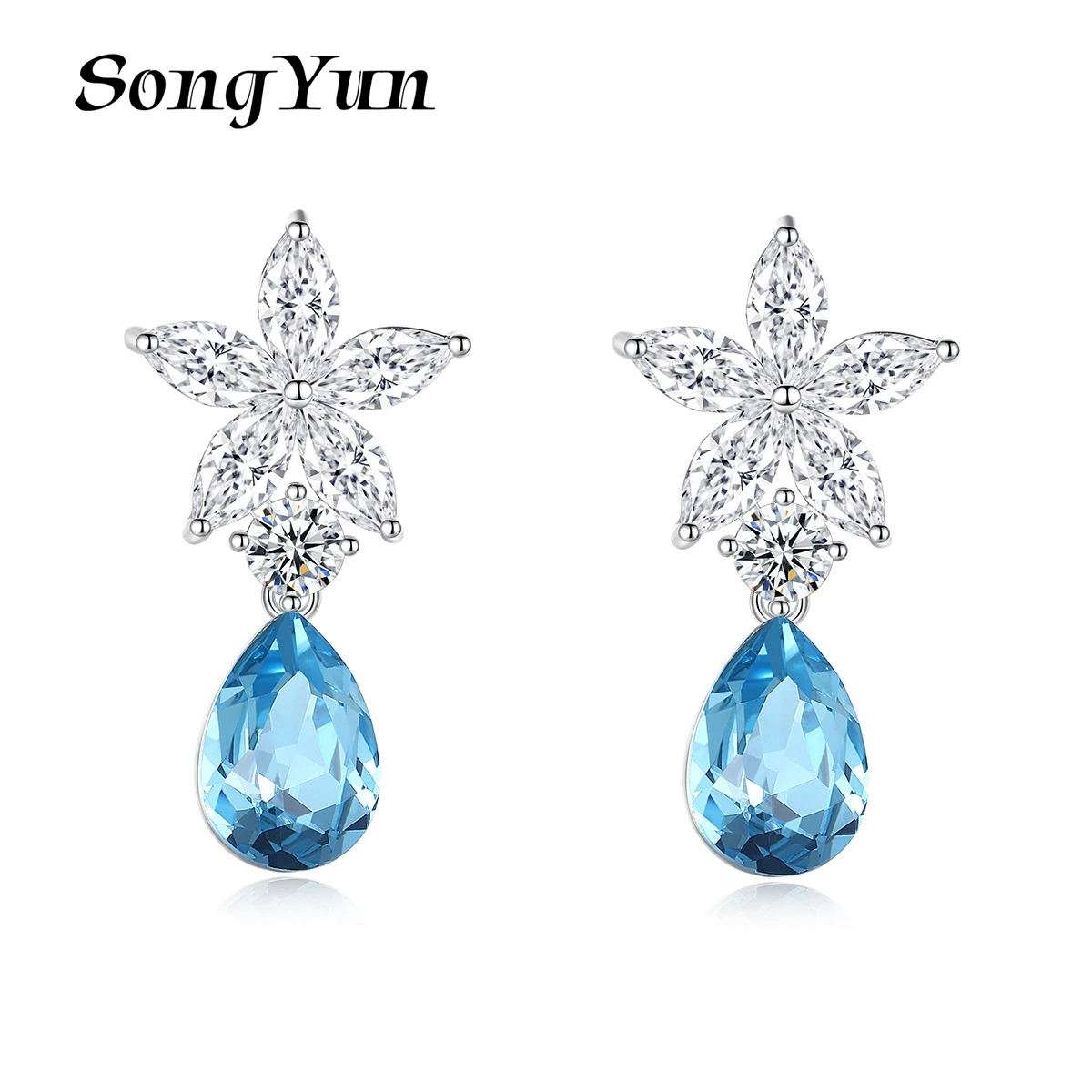 SongYun Jewelry Manufacturer MHT Water Drop Earrings Accessories Women Female Blue Gemstones Flower Pendant Earrings Jewelry
SongYun Jewelry Manufacturer MHT Water Drop Earrings Accessories Women Female Blue Gemstones Flower Pendant Earrings Jewelry