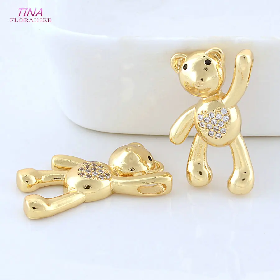 6PCS 11MM 18MM 18K Gold Color Brass and Zircon Bears Charms Pendants Necklace Earrings Jewelry Making Supplies Diy Accessories
6PCS 11MM 18MM 18K Gold Color Brass and Zircon Bears Charms Pendants Necklace Earrings Jewelry Making Supplies Diy Accessories