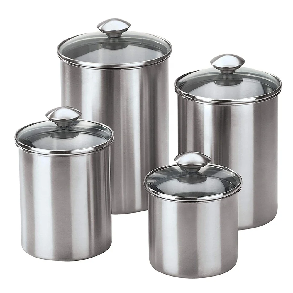 Стеклянные крышки, контейнеры для хранения продуктов питания, чай, кофе, сахар, мука, герметичные канистры из нержавеющей стали, наборы для кухонной стойки
Стеклянные крышки, контейнеры для хранения продуктов питания, чай, кофе, сахар, мука, герметичные канистры из нержавеющей стали, наборы для кухонной стойки
