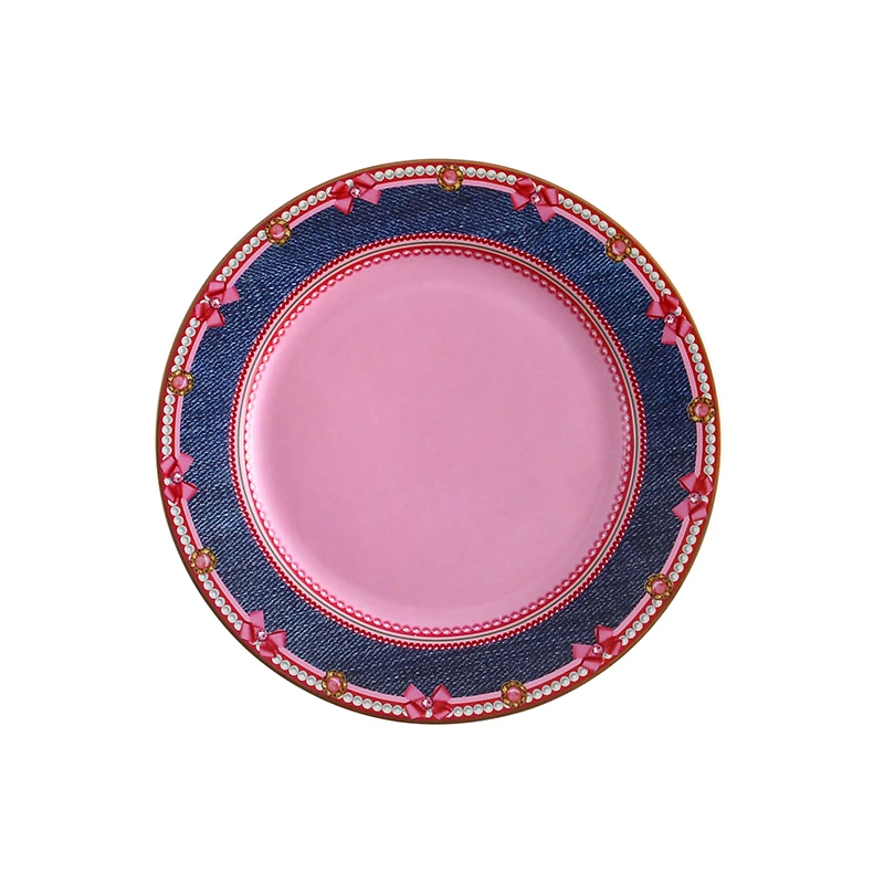 Nordic ceramics exquisite western food flat pink denim salad breakfast dessert plate
Nordic ceramics exquisite western food flat pink denim salad breakfast dessert plate