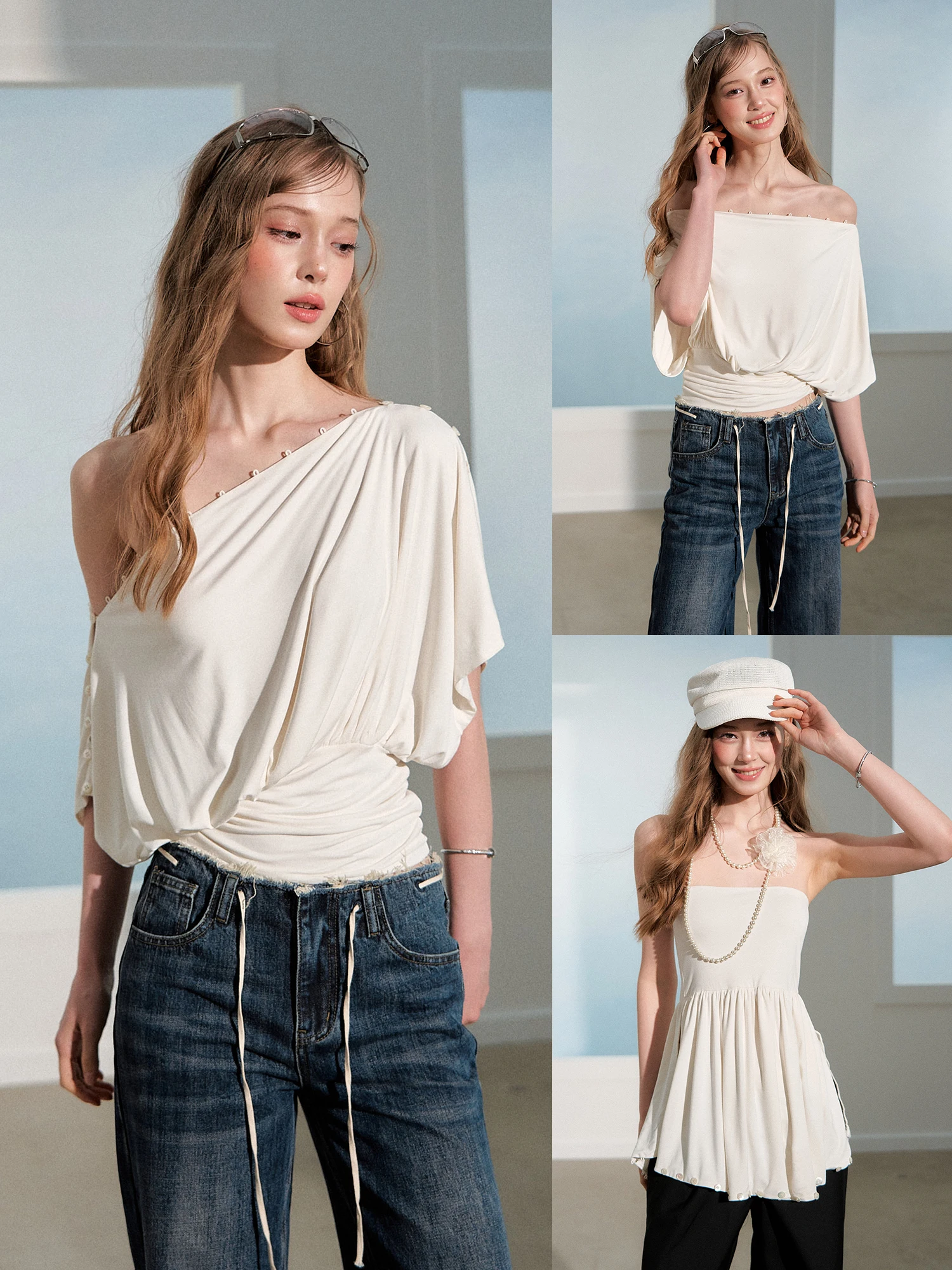 RECOIN R1C Women's Summer Casual Style Short Sleeve Vest Waist-Cinching Asymmetrical Shoulder One-Shoulder T-Shirt Top
RECOIN R1C Women's Summer Casual Style Short Sleeve Vest Waist-Cinching Asymmetrical Shoulder One-Shoulder T-Shirt Top
