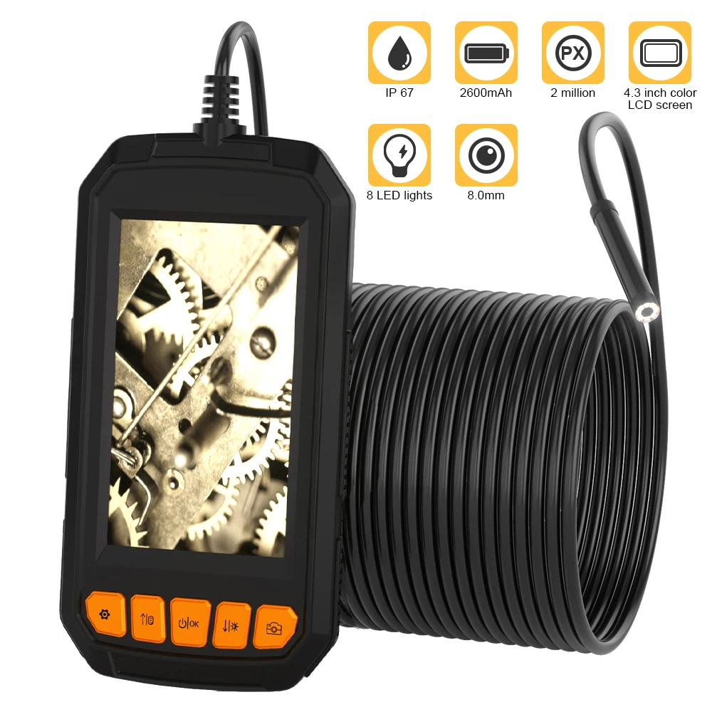 Dearsee 4.3'' Screen 1080P Industrial Endoscope Camera 8mm Single Lens Inspection Borescope Camera IP67 Waterproof For Car Pipe.
Dearsee 4.3'' Screen 1080P Industrial Endoscope Camera 8mm Single Lens Inspection Borescope Camera IP67 Waterproof For Car Pipe.