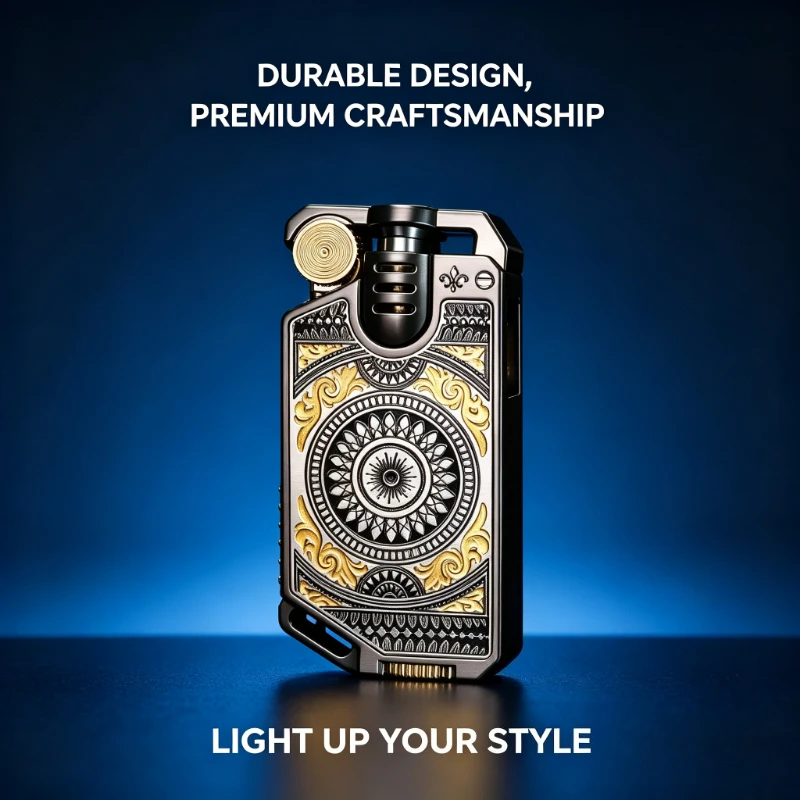 Vintage Mechanical Ignition Metal Oil Lighter 2026 CHIEF Mandala Relief Design Luxury Gift For Male Smokers
Vintage Mechanical Ignition Metal Oil Lighter 2026 CHIEF Mandala Relief Design Luxury Gift For Male Smokers