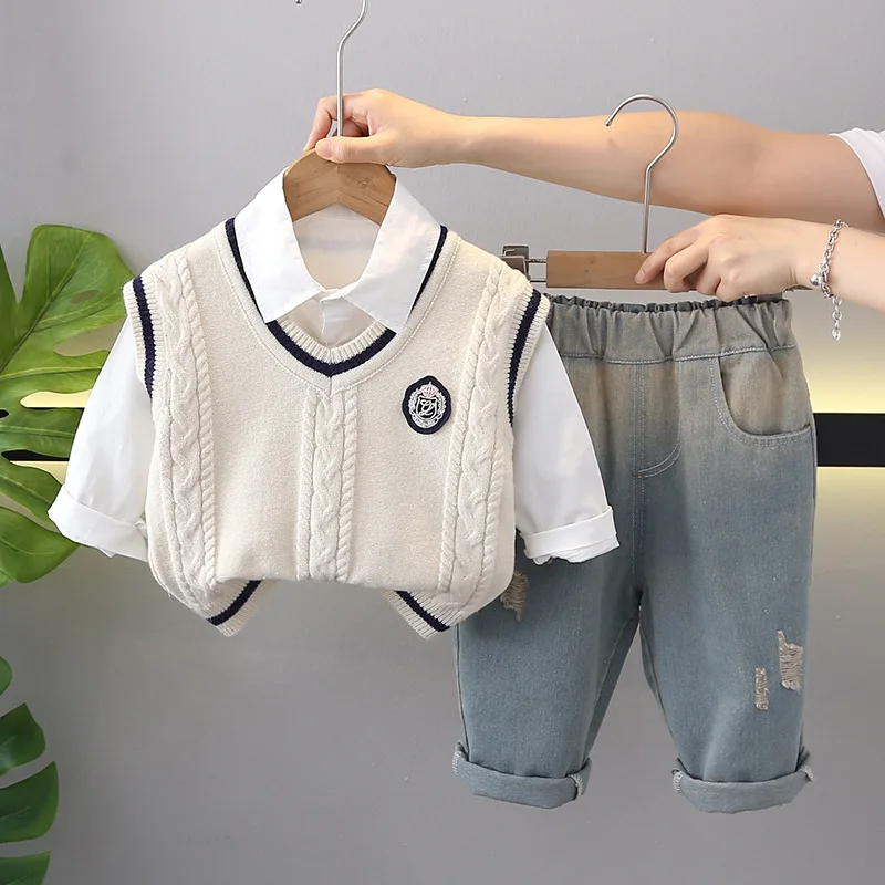 3 Pieces Toddler Boys Clothes Sets Sweater + Shirt + Pants Quality Kids Outfits
3 Pieces Toddler Boys Clothes Sets Sweater + Shirt + Pants Quality Kids Outfits