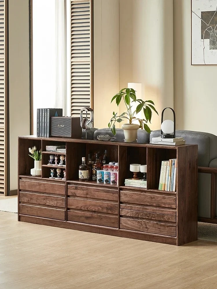 North American black walnut bookcase Nordic all solid wood locker living room floor storage cabinet0746
North American black walnut bookcase Nordic all solid wood locker living room floor storage cabinet0746