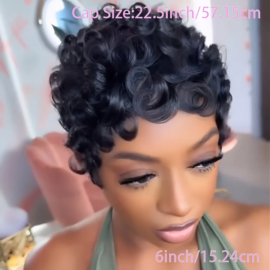 Женский короткий парик с стрижкой пикси естественного вида — вьющийся боб плотности 150%, с челкой, 100% человеческие волосы, полная машина
Женский короткий парик с стрижкой пикси естественного вида — вьющийся боб плотности 150%, с челкой, 100% человеческие волосы, полная машина