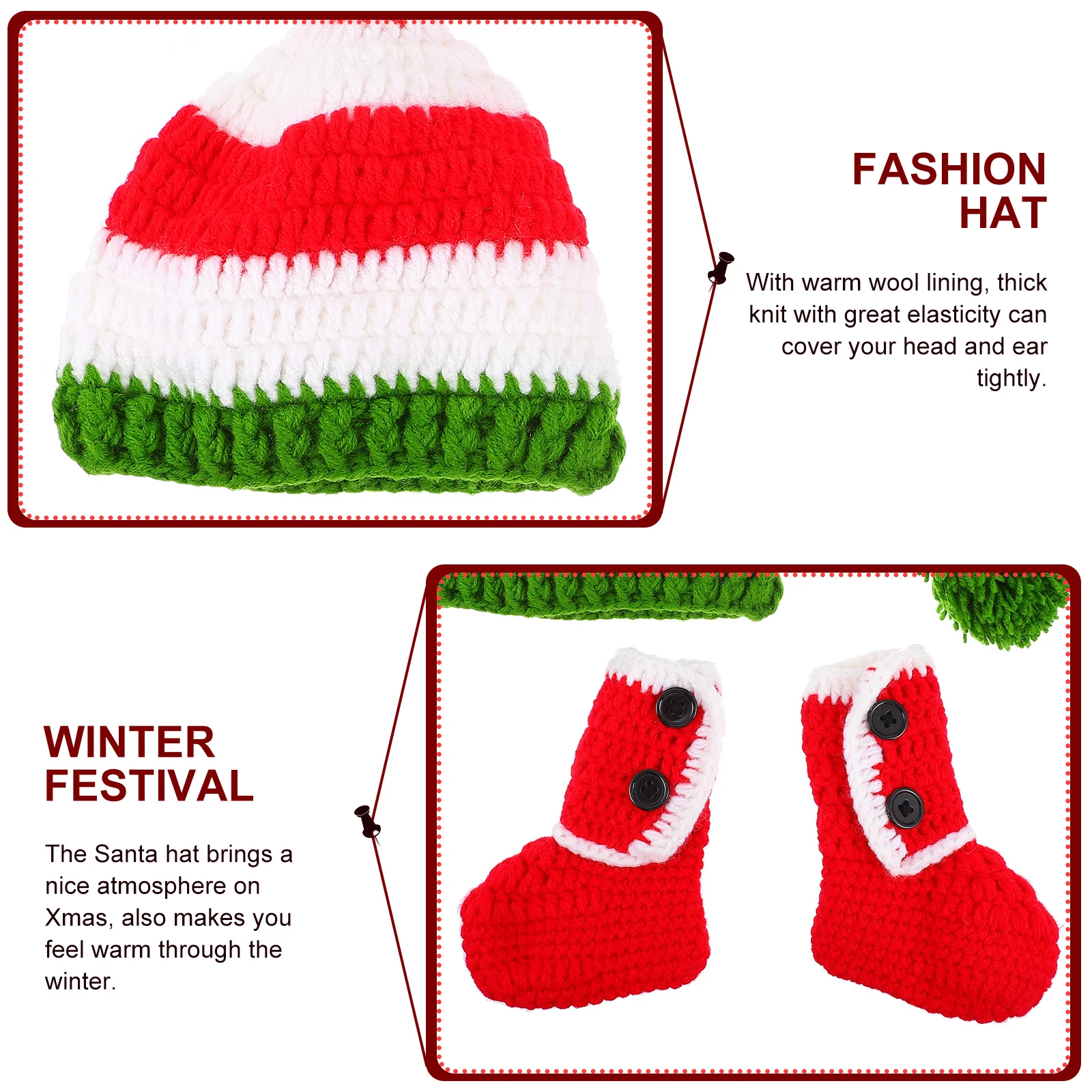 1 комплект, вязаная крючком шапка с длинным хвостом, вязаные пинетки с помпоном Санта-Клауса, реквизит для фотосъемки новорожденных, теплая шапка для новорожденных, подарок на праздник
1 комплект, вязаная крючком шапка с длинным хвостом, вязаные пинетки с помпоном Санта-Клауса, реквизит для фотосъемки новорожденных, теплая шапка для новорожденных, подарок на праздник