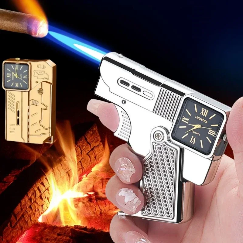 Cool Lighter Folding Gun Lighter Butane Torch Windproof Jet Blue Fire Metal Lighter Smoking Accessories Unique Gift
Cool Lighter Folding Gun Lighter Butane Torch Windproof Jet Blue Fire Metal Lighter Smoking Accessories Unique Gift