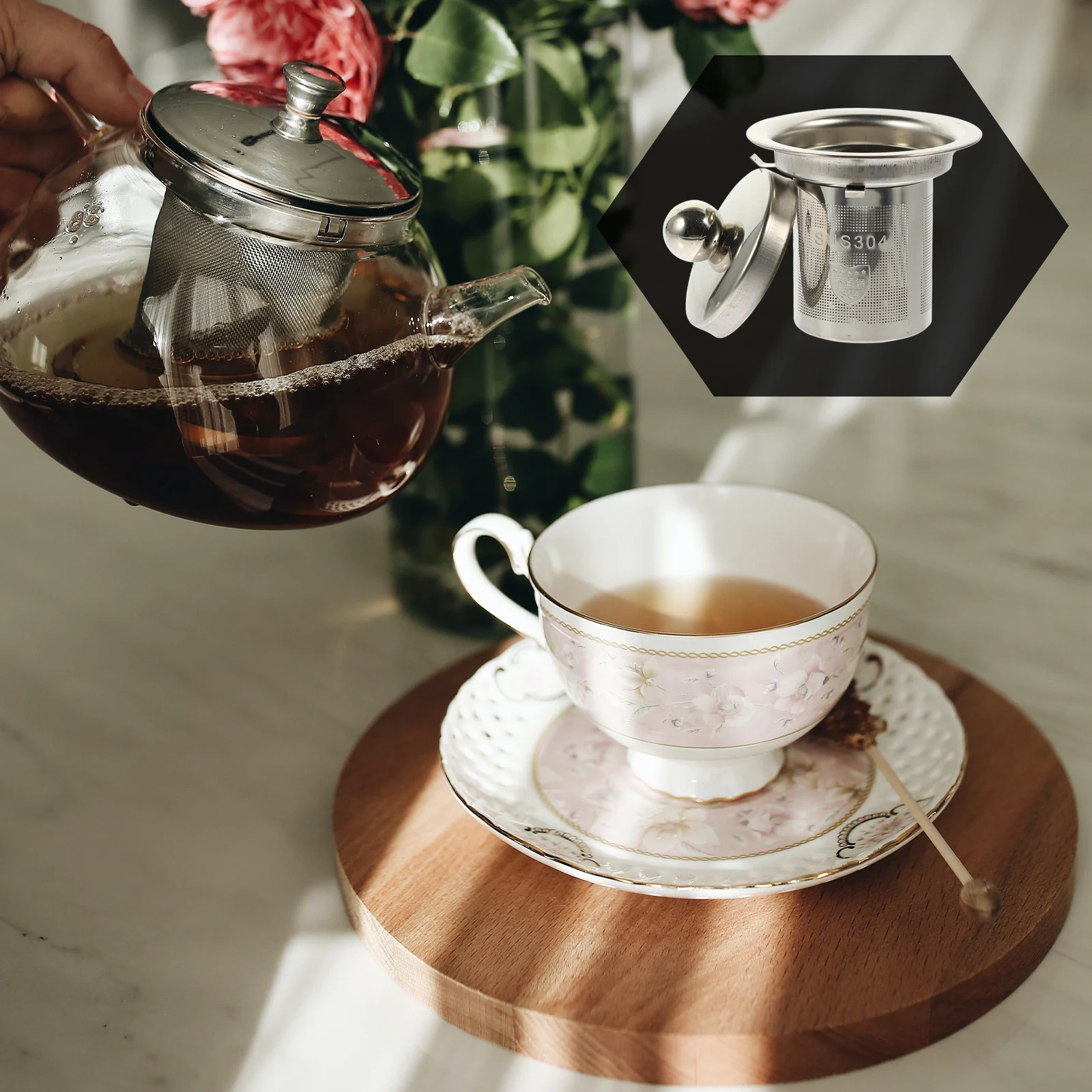 Fine Mesh Tea Filter Accessories Strainer Stainless Steel Replacement Teapot Sieve
Fine Mesh Tea Filter Accessories Strainer Stainless Steel Replacement Teapot Sieve