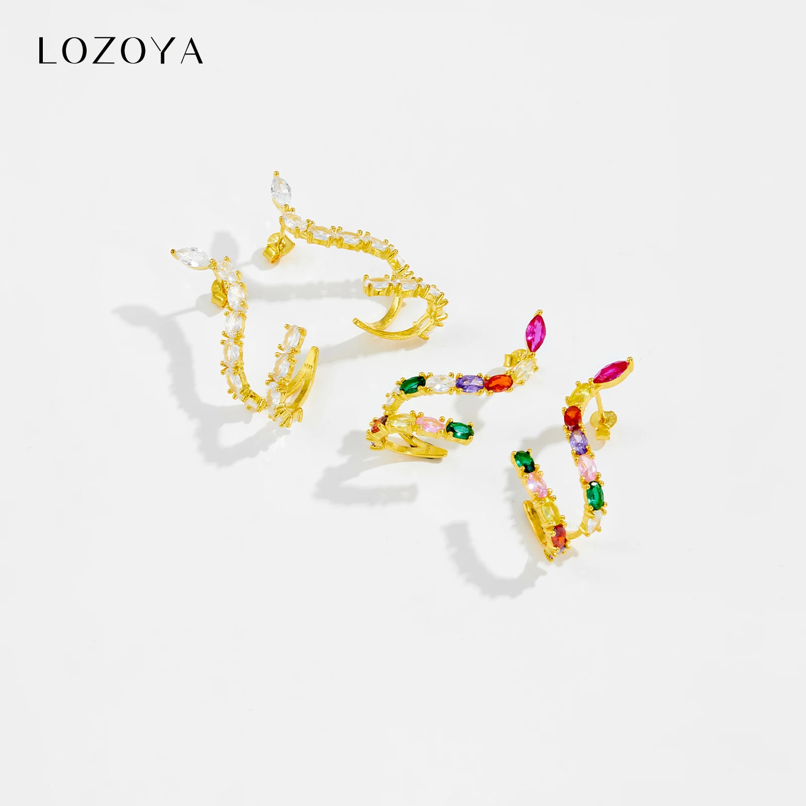 Серьги-кольца LOZOYA из стерлингового серебра 925 пробы с золотым покрытием и радужными фианитами в форме змеи, пирсинг, 2026, роскошные, модные, изысканные ювелирные украшения, подарок
Серьги-кольца LOZOYA из стерлингового серебра 925 пробы с золотым покрытием и радужными фианитами в форме змеи, пирсинг, 2026, роскошные, модные, изысканные ювелирные украшения, подарок