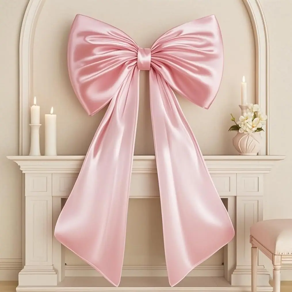 Giant Pink Satin Bow, 40x24 In, Pre-Assembled Wall Decor for Coquette & Ballerina Parties
Giant Pink Satin Bow, 40x24 In, Pre-Assembled Wall Decor for Coquette & Ballerina Parties