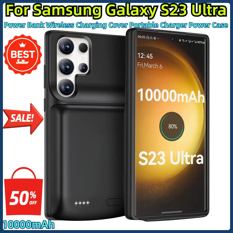 Portable Charger Power Case10000mAh Battery Case For Samsung Galaxy S23 Ultra Power Bank Wireless Charging Cover
Portable Charger Power Case10000mAh Battery Case For Samsung Galaxy S23 Ultra Power Bank Wireless Charging Cover