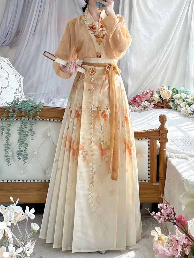 Древний китайский женский наряд Hanfu для вечеринки 2024 Лето с принтом Современный желтый топ Плиссированная юбка Комплекты из 3 предметов Комплекты Hanfu Плюс Размер XL
Древний китайский женский наряд Hanfu для вечеринки 2024 Лето с принтом Современный желтый топ Плиссированная юбка Комплекты из 3 предметов Комплекты Hanfu Плюс Размер XL